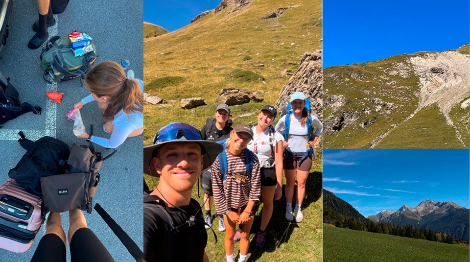 Collage: Landschaftsbilder aus den Bergen, Wandergruppe Collage: Landschaftsbilder aus den Bergen, Wandergruppe